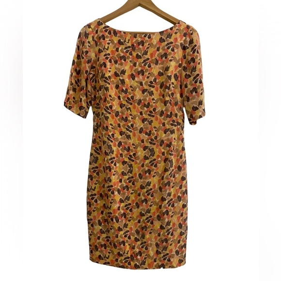 L.K. Bennett s half sleeve shift brushstroke dot abstract Dress Size US 4 Uk 8 - Picture 1 of 6